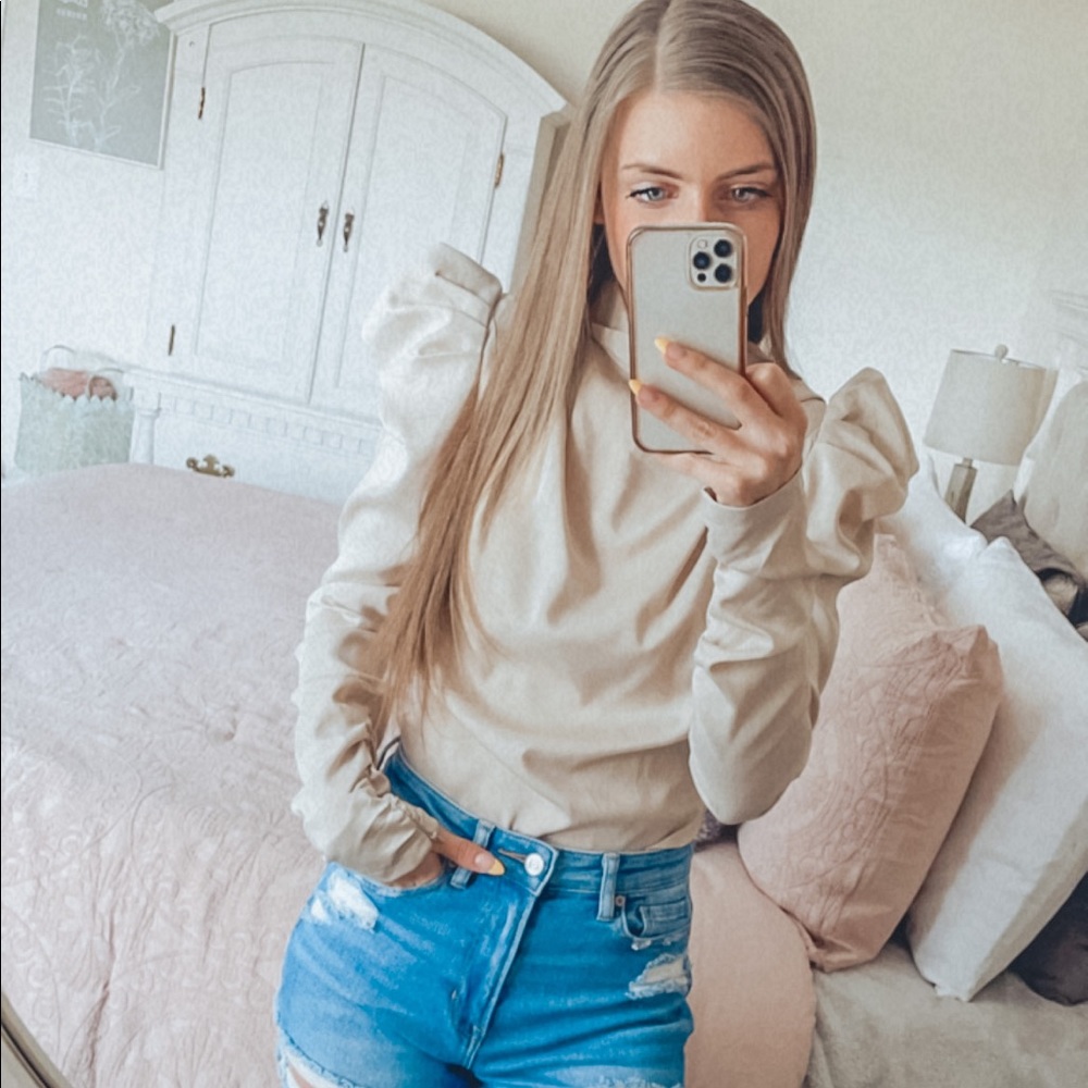 Silky Ruched Long Sleeve Blouse